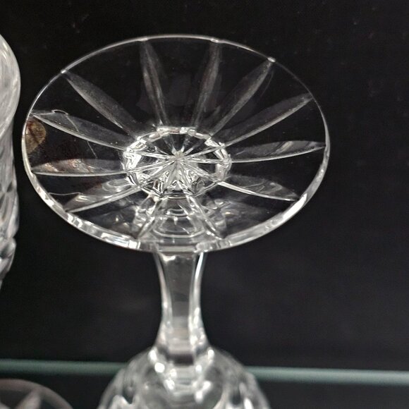 Royal Dartmouth Cut Glass Cordial Glasses 5.5" set-3 vintage elegant crystal - Picture 3 of 14